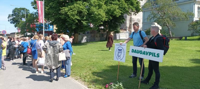 
Илзе Онзуле/Даугавпилсская делегация на пикете в Риге 16 июня
