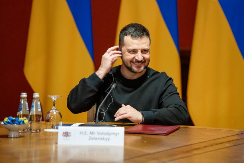 
Ukrainas prezidents Volodimirs Zelenskis apmeklē Saeimu.
