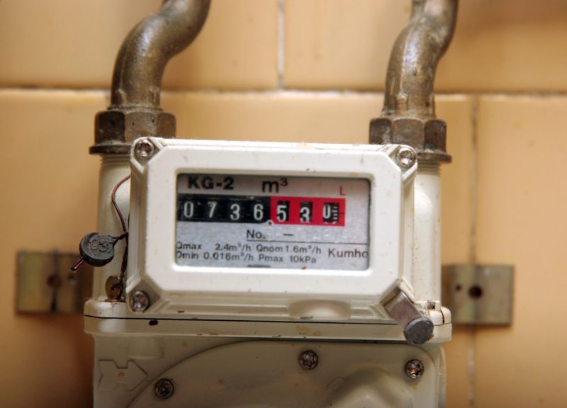 
Gāzes skaitītājs dzīvoklī.
