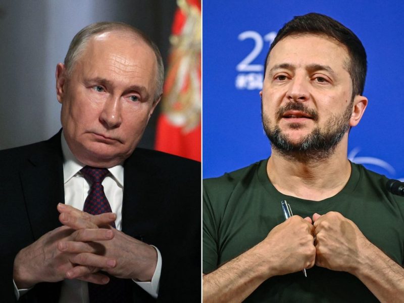 
Владимир Путин и Владимир Зеленский 
